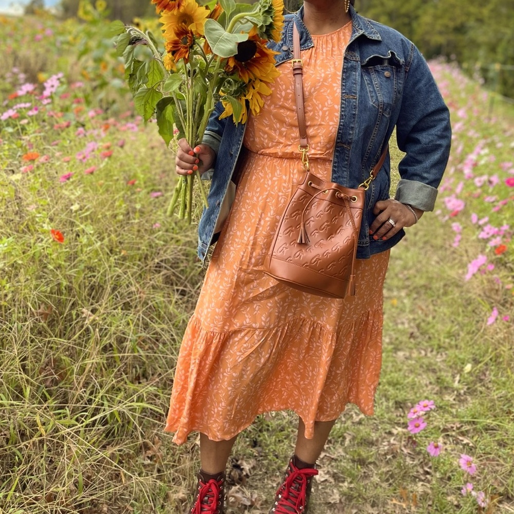 Tiered Midi Flower Print Dtess